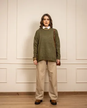 STRAIGHT GABARDINE PANT -BEIGE