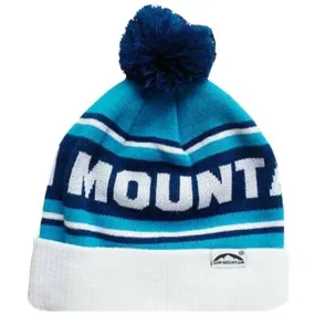 Sun Mountain Thermal Double Knit Golf Bobble Beanie – White / Navy / Cobalt