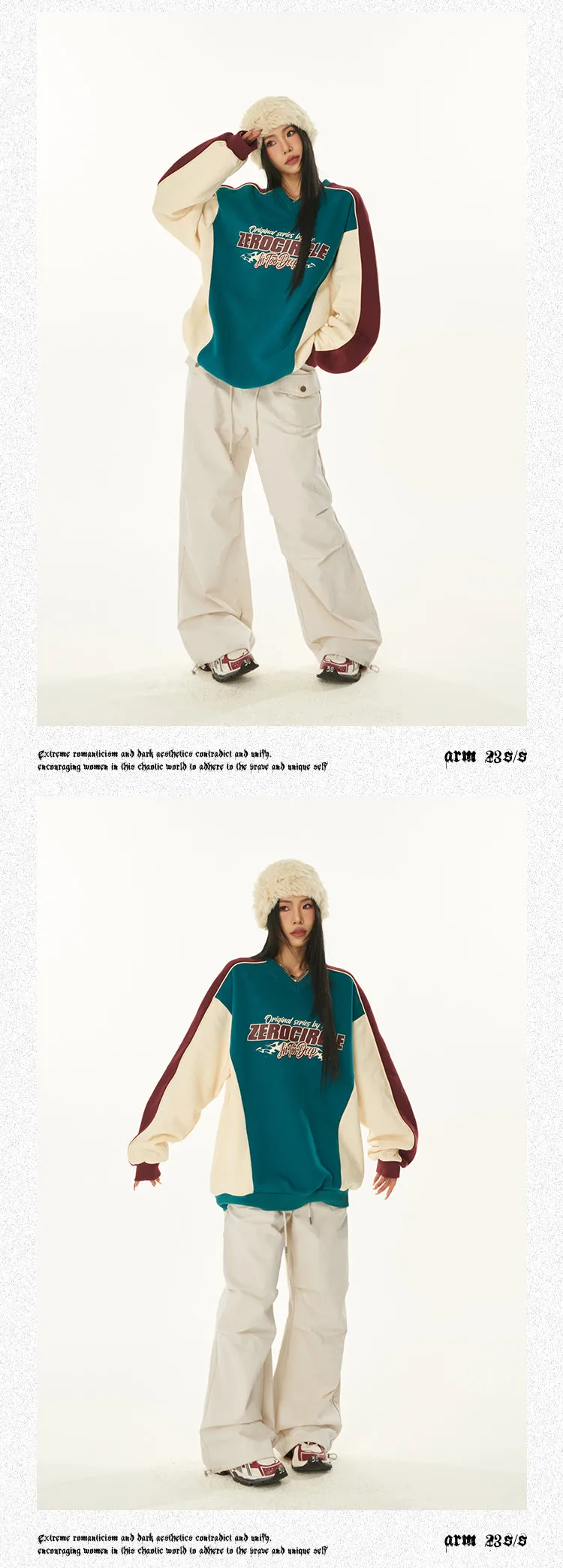 Sydnee Solid Color White Multi-Pocket Straight Leg Parachute Baggy Pants