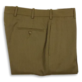 Taupe Twill Plain Front Trousers