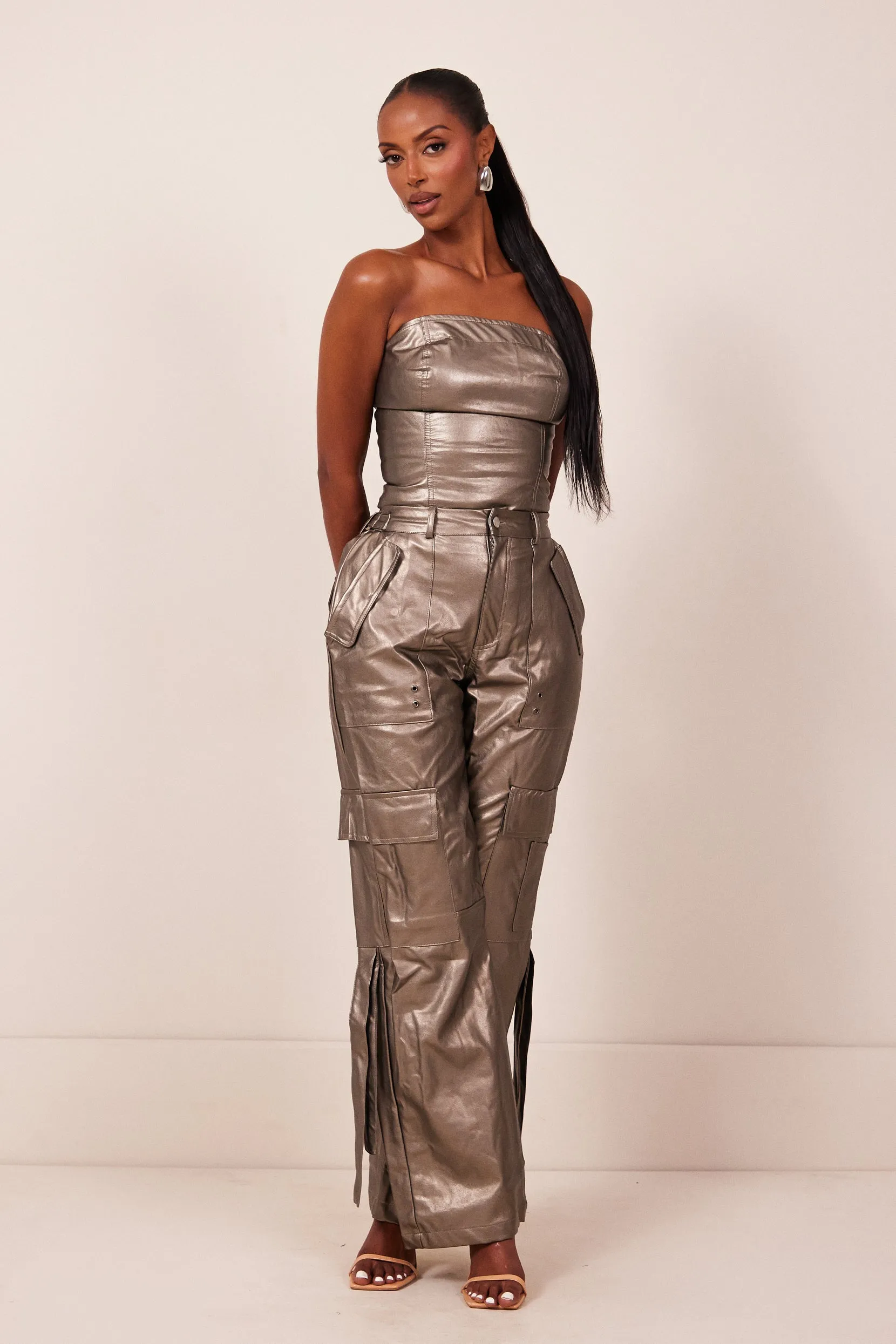 The washed leather cargos - Bronze