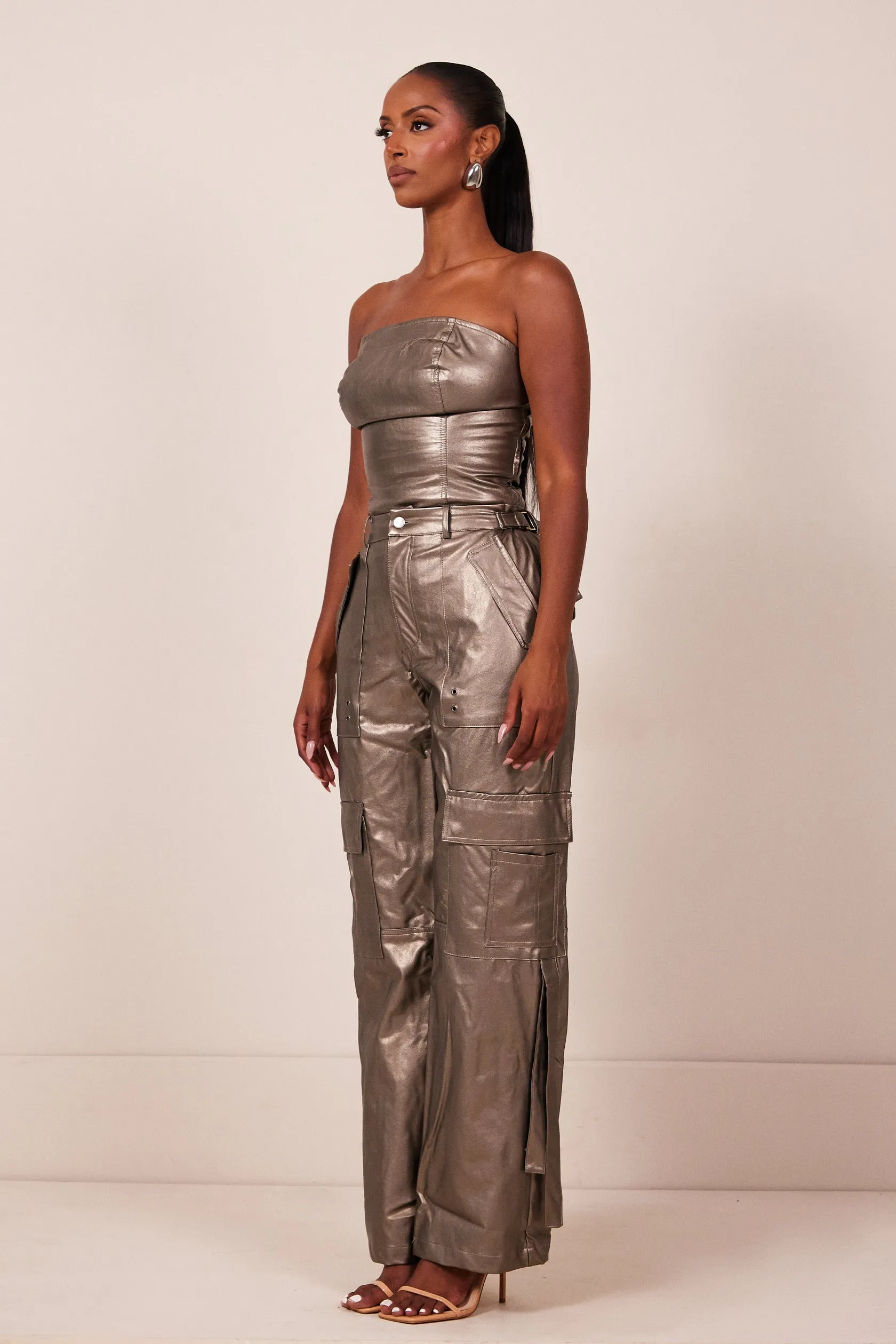 The washed leather cargos - Bronze