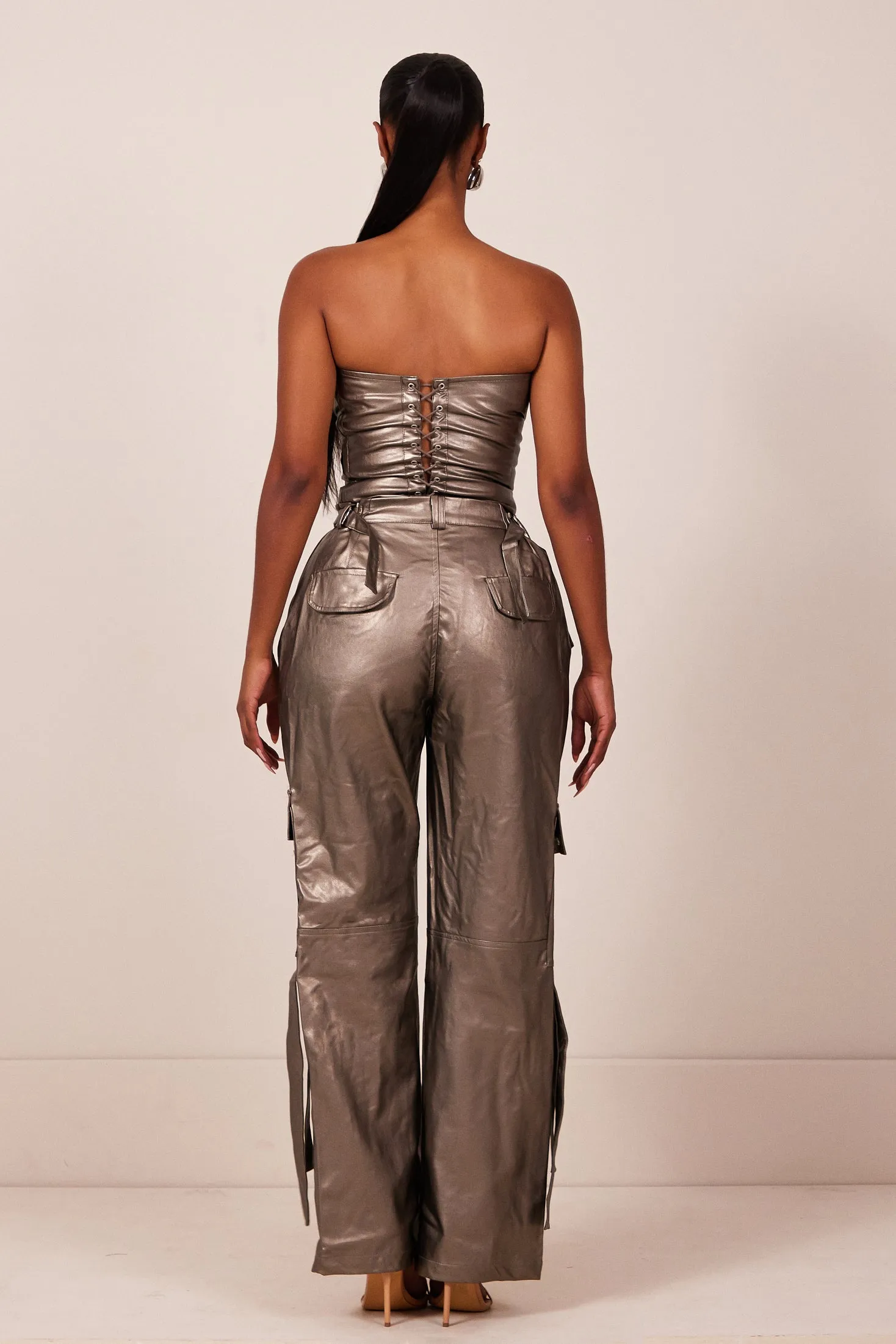 The washed leather cargos - Bronze