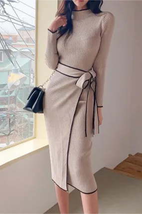 TIE KNIT DRESS
