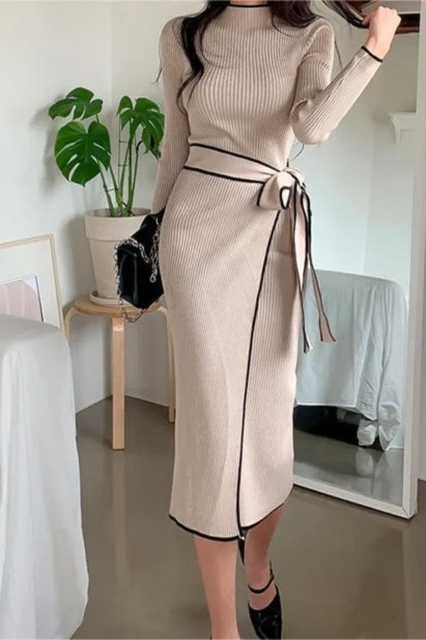 TIE KNIT DRESS