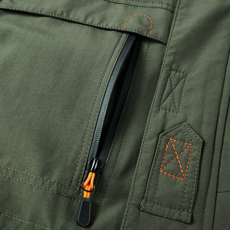Tommy™ legergroene wollen met rits Parka winterjas