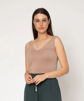 Two by Two Reversable Rayon Tank Nude