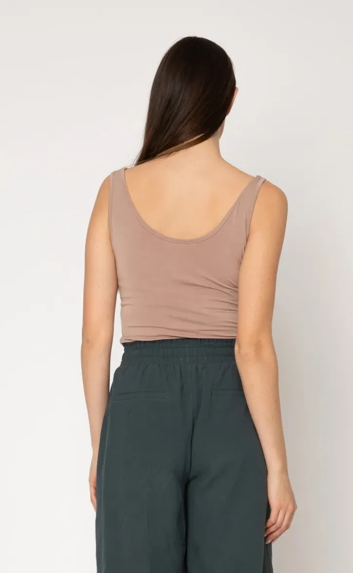 Two by Two Reversable Rayon Tank Nude