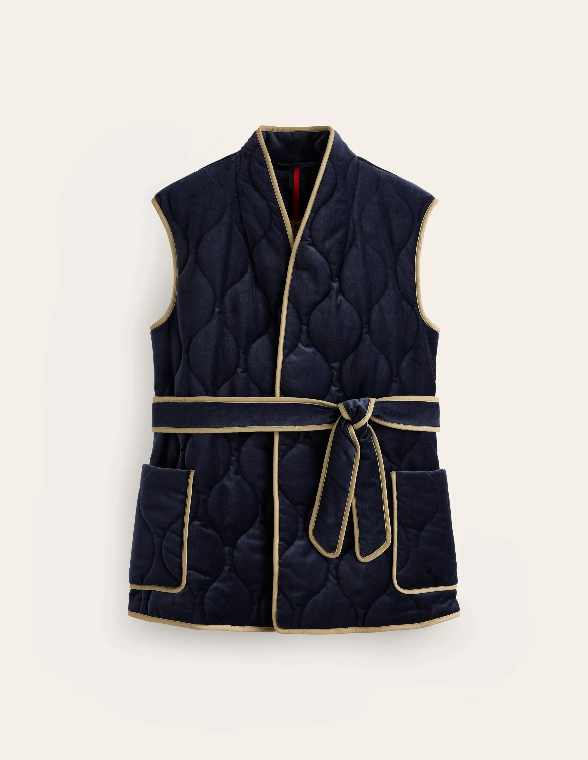 Velvet Wrap Waistcoat-Navy