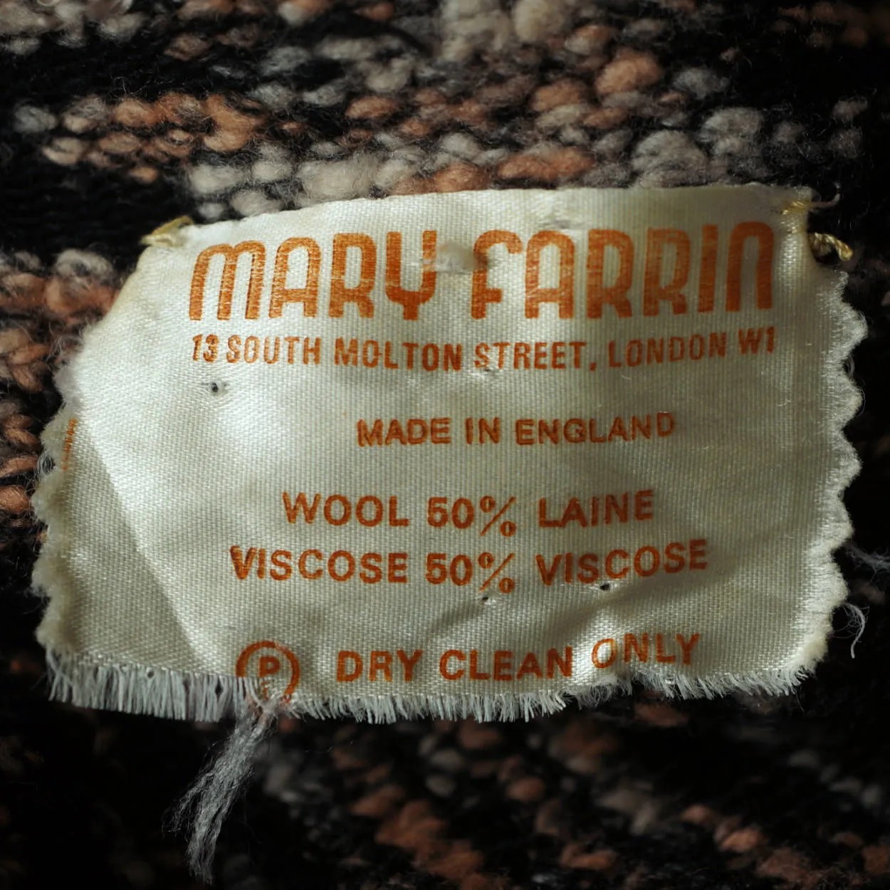 Vintage 1970s British Mod Dress Mary Farrin Wool Knit Made in England Size M