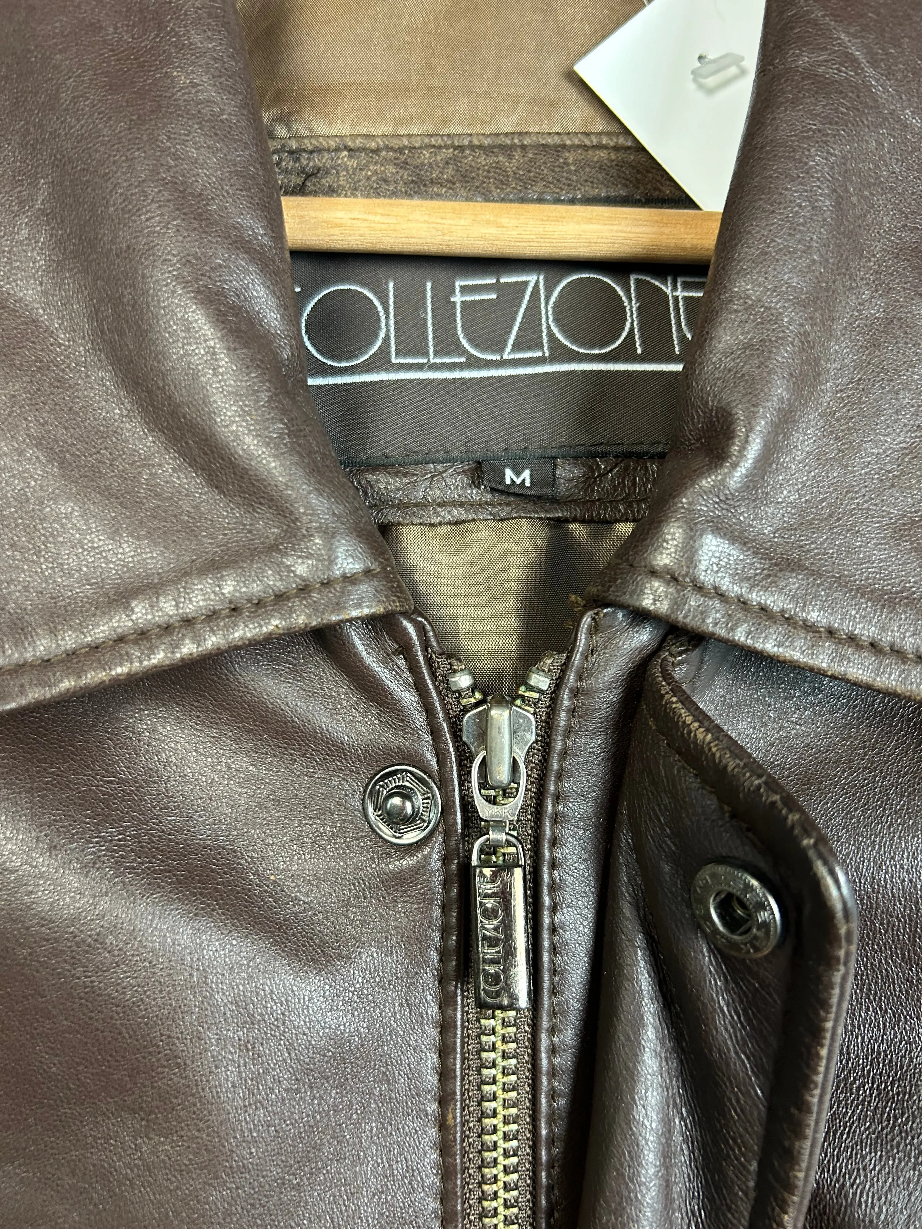 Vintage Collezione Brown Leather Cropped Jacket