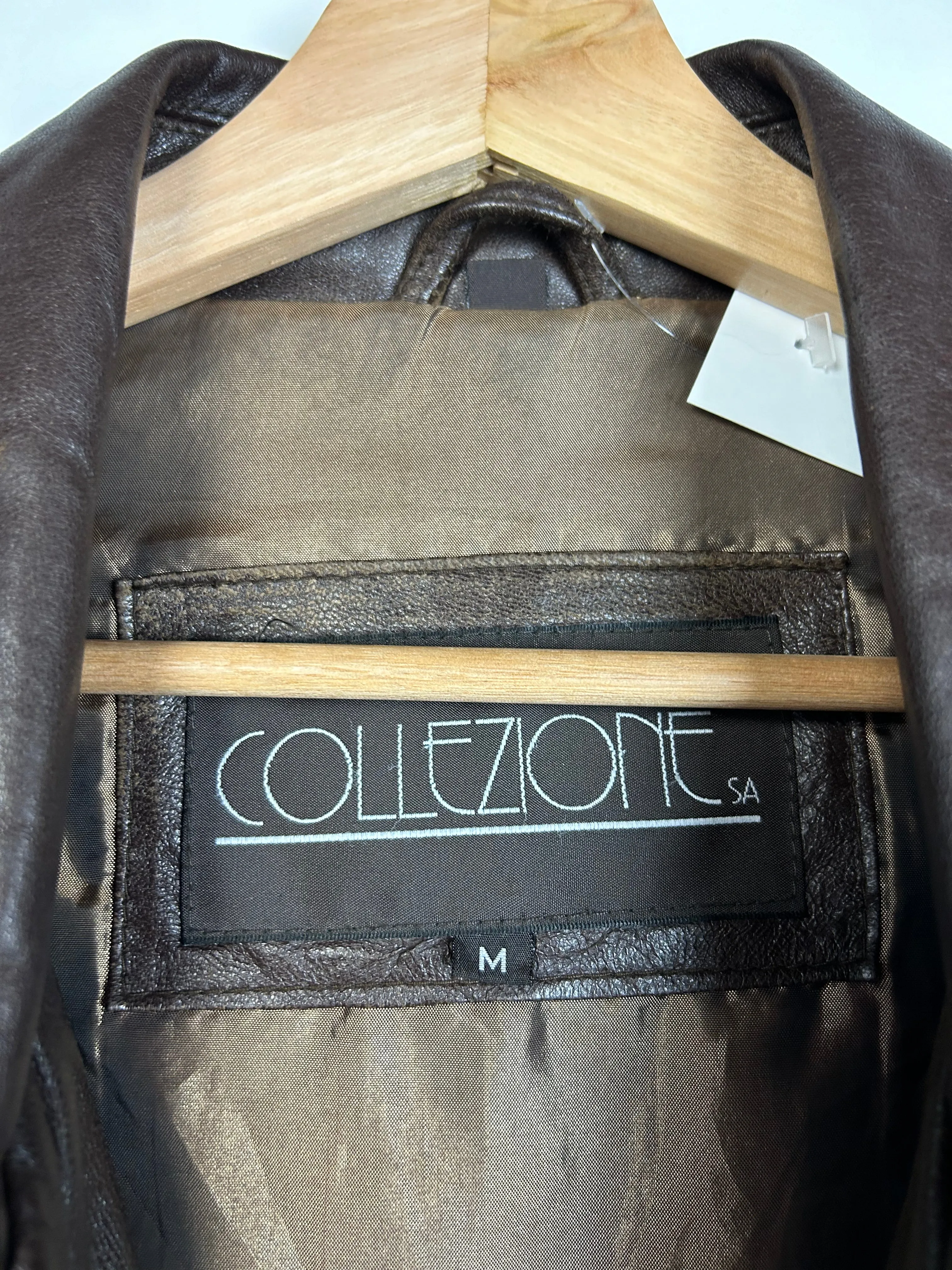 Vintage Collezione Brown Leather Cropped Jacket