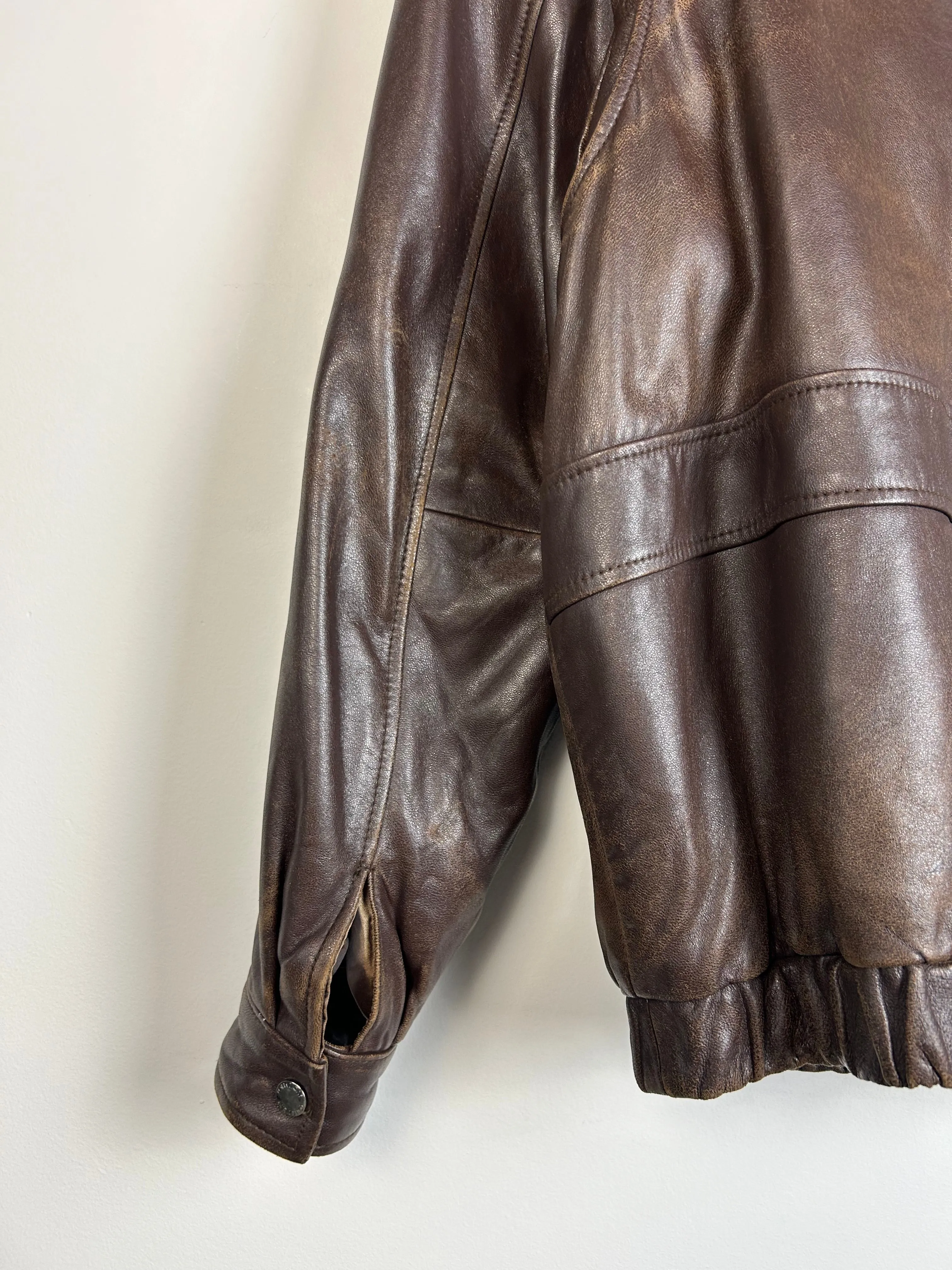 Vintage Collezione Brown Leather Cropped Jacket