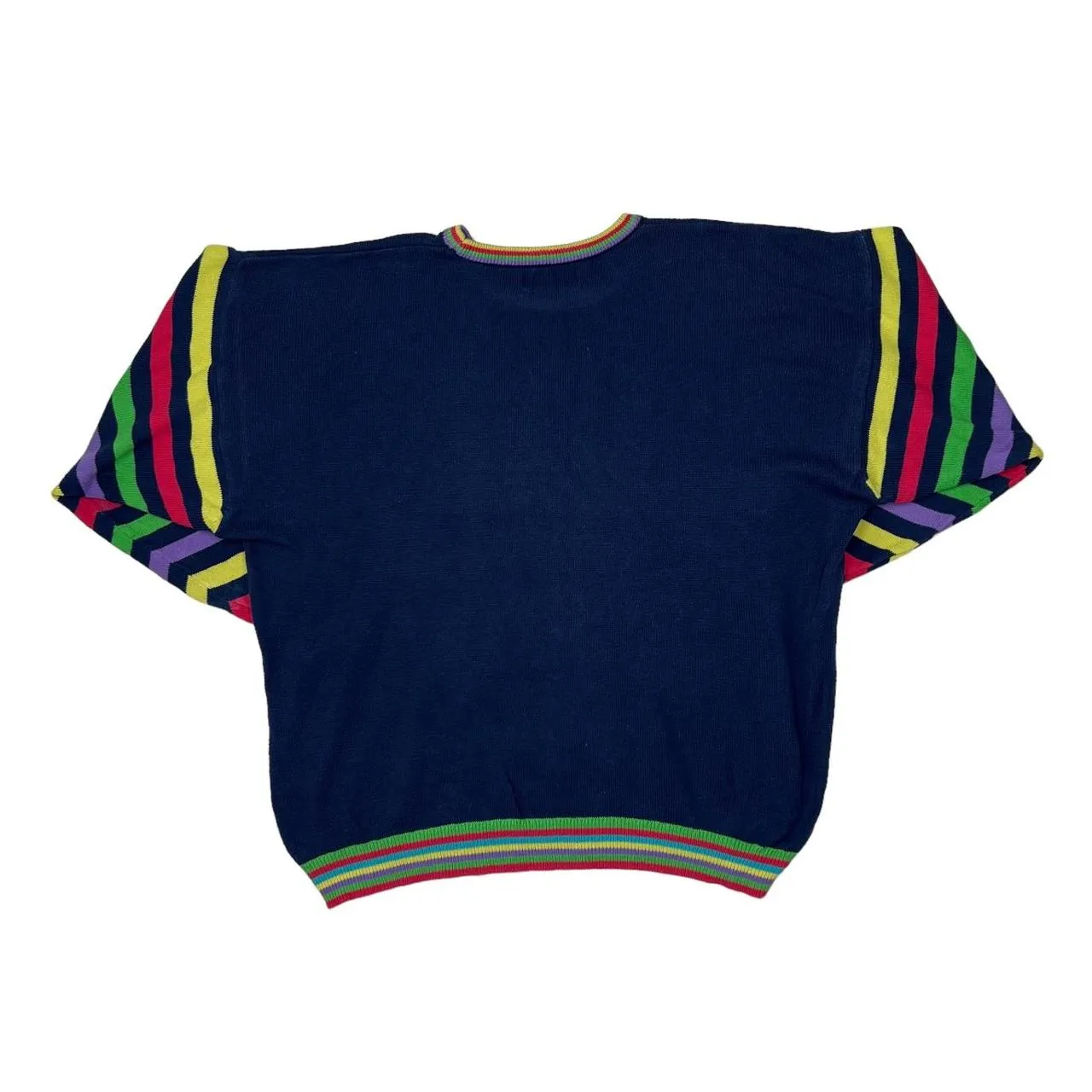 Vintage PACO Argyle Patterned Multi Colour Striped Knit Crewneck Sweater Jumper