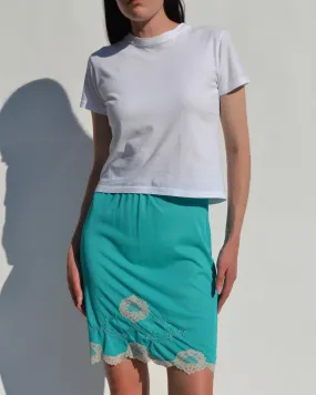 Vintage Teal Slip Skirt