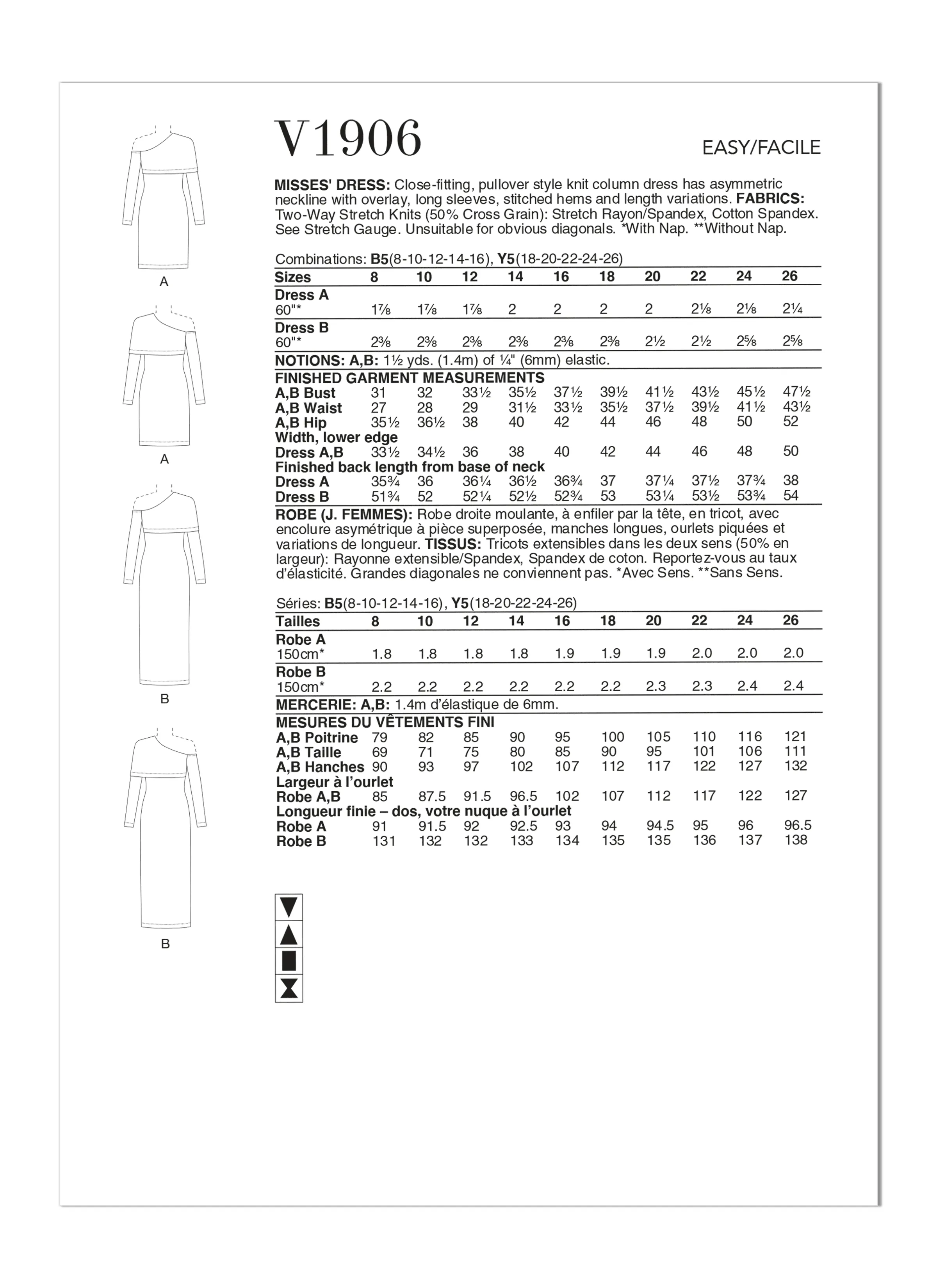 Vogue sewing pattern 1906 Misses' Dress
