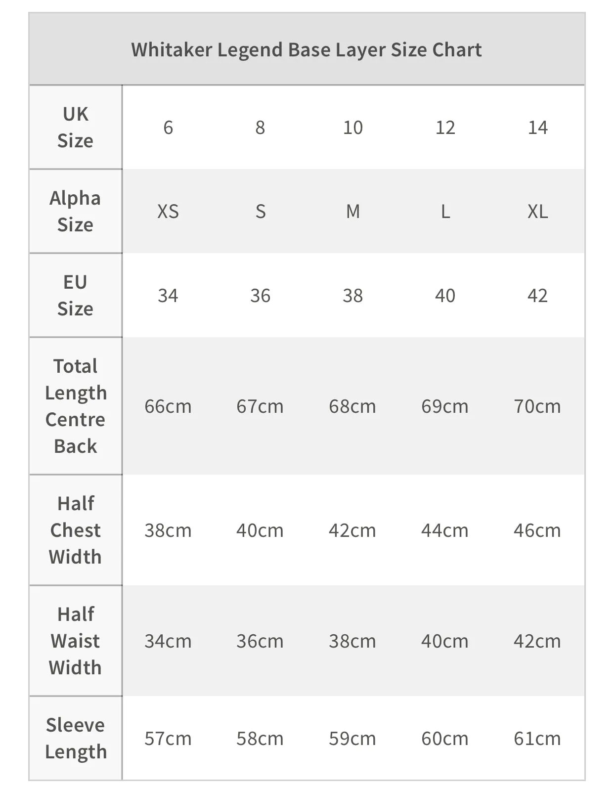 Whitaker Legend Training Base layer