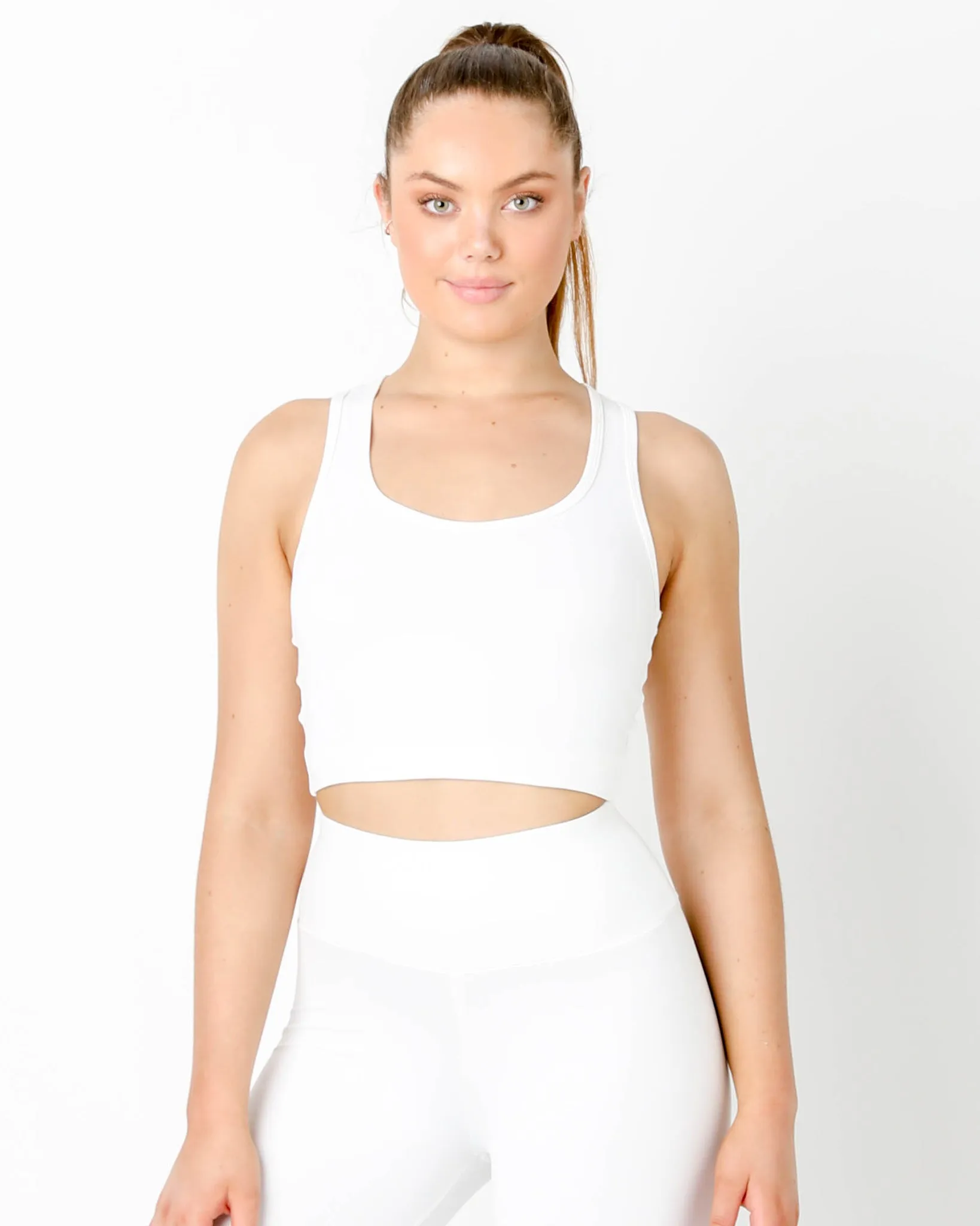 White Gia Racer Tank Top