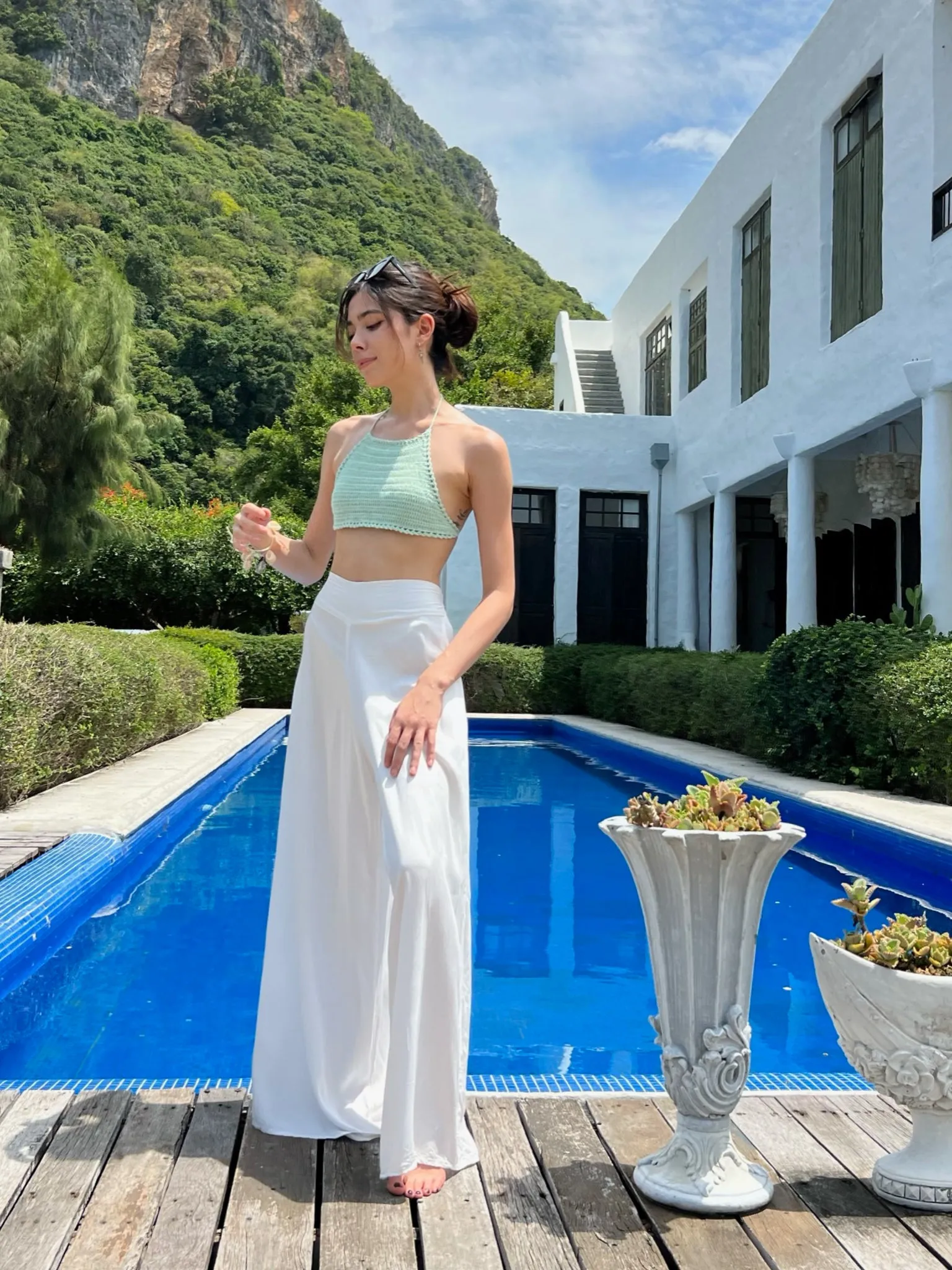 White Summer Wide-leg Pants
