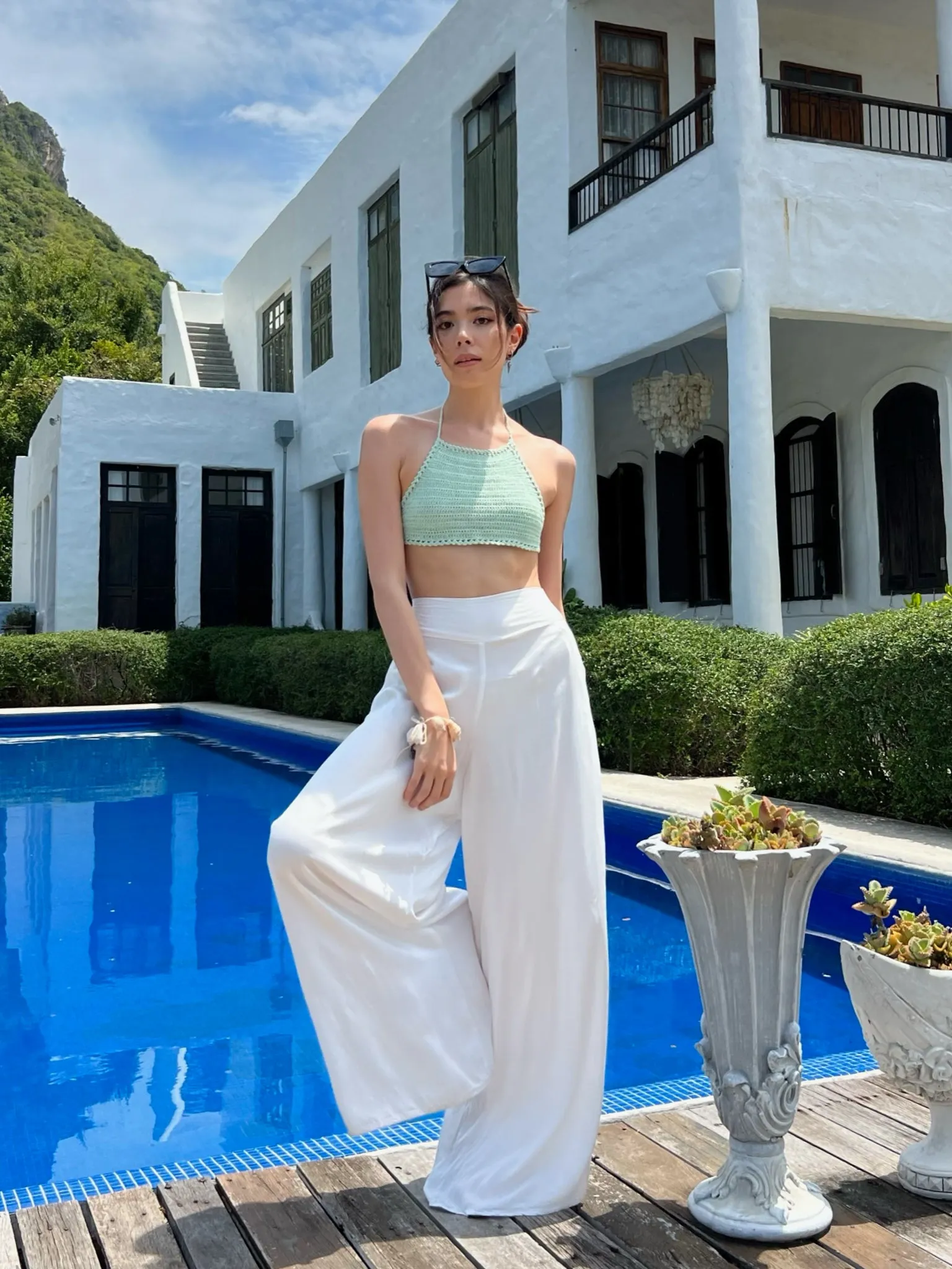 White Summer Wide-leg Pants