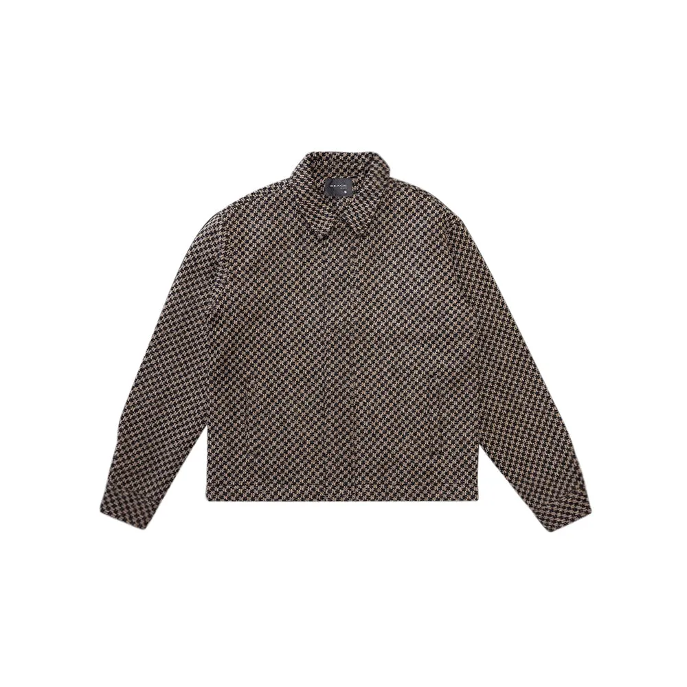 Woven Zip Jacket (Black/Tan)