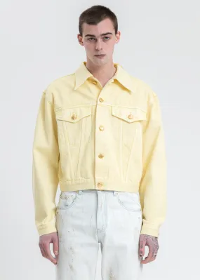 Yellow Basic Short Denim Jacket