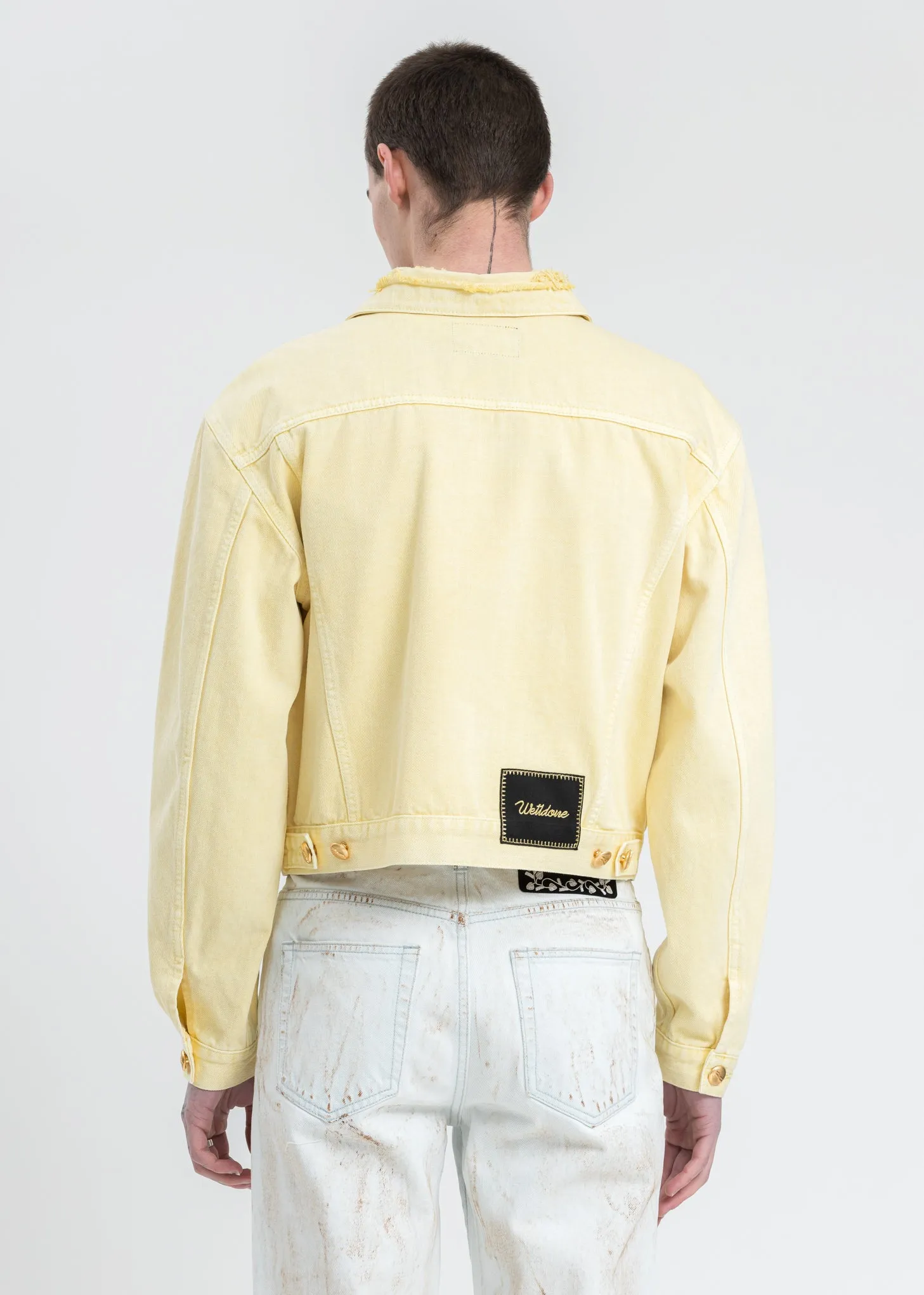 Yellow Basic Short Denim Jacket