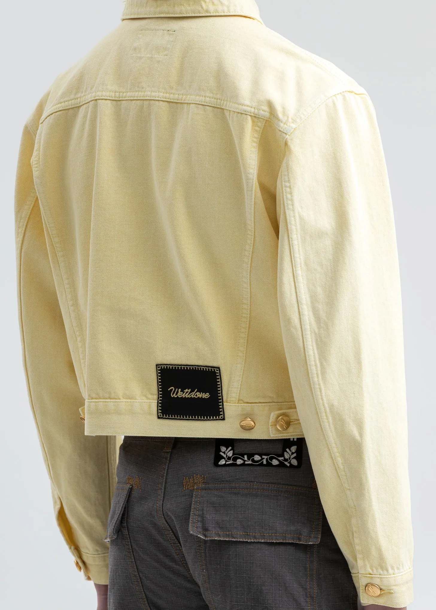 Yellow Basic Short Denim Jacket