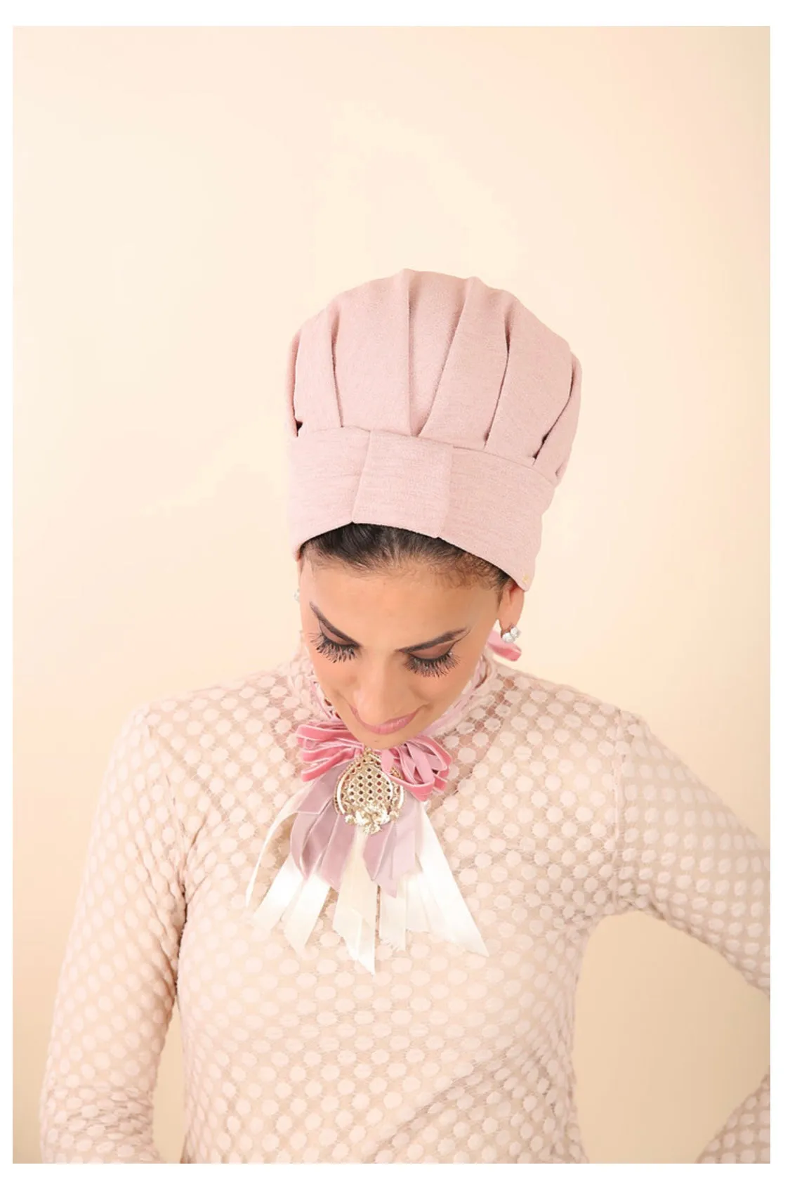 Yodfat Pleated Turban - Light Pink