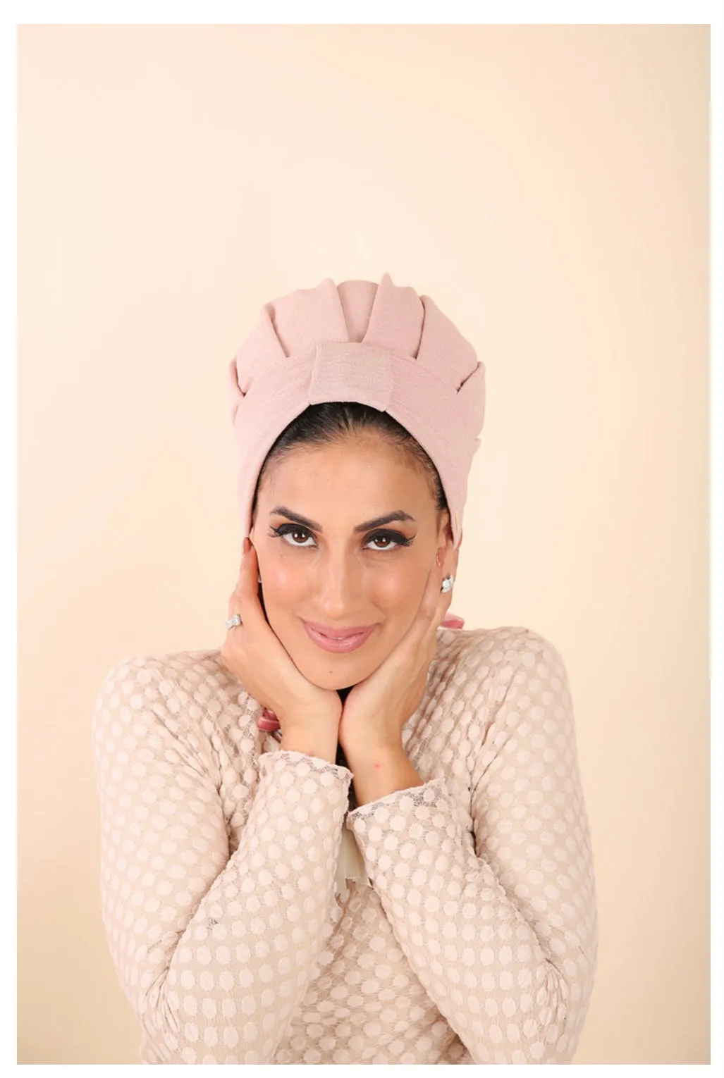 Yodfat Pleated Turban - Light Pink